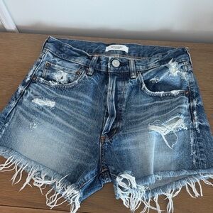 Moussy Vintage Distressed Jean Shorts - Sunnyvale - High Waisted